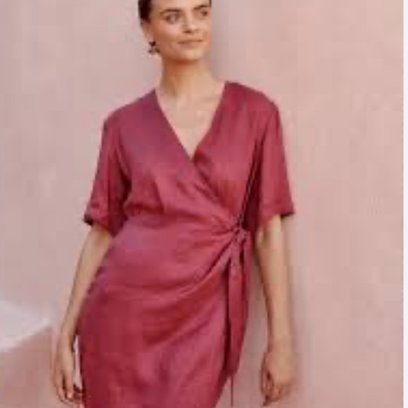 NWT - Garnet Hill Easy Linen Wrap Dress - Picture 16 of 16